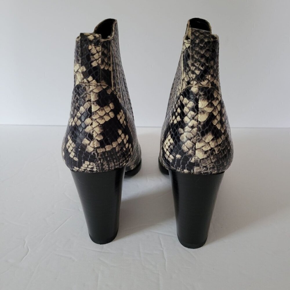 March Fisher Reptile print chunky heel Chelsea boots Women Size 6 - Picture 4 of 12